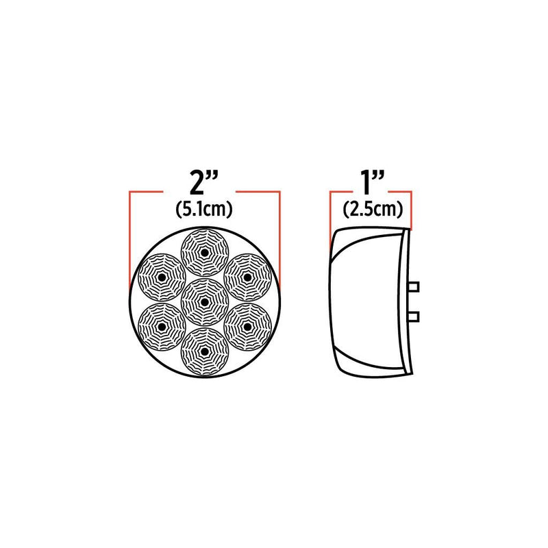 TLED-2XCR 2" Round Clear Red LED (7 Diodes) MARKER Misty Rose