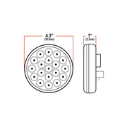 TLED-4100R 4″ Red Stop, Turn & Tail Round LED Light – 19 Diodes STOP/TURN/TAIL Light Gray