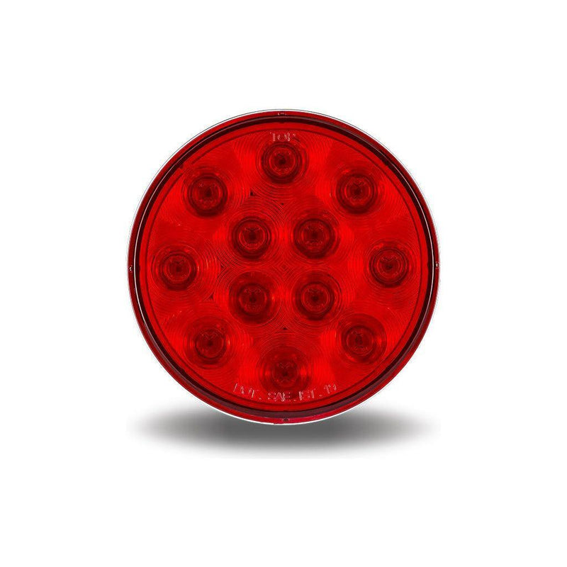 TLED-412R 4" ROUND LED STOP, TURN & TAIL LIGHT (RED LENS) 12 DIODES STOP/TURN/TAIL Firebrick
