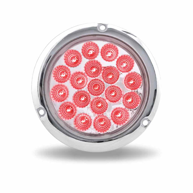 4" Clear Red Stop, Turn & Tail Flangemount LED (19 Diodes) 4" ROUND Gray