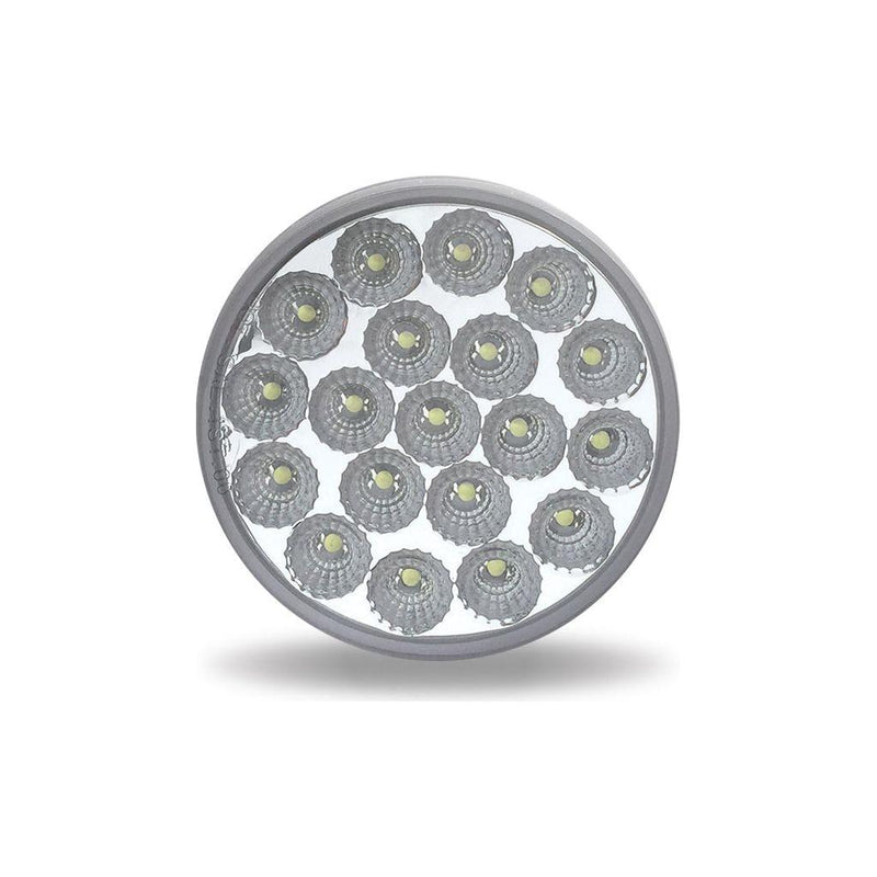 4" Clear Red Stop, Turn & Tail LED (19 Diodes) 4" ROUND Dark Gray