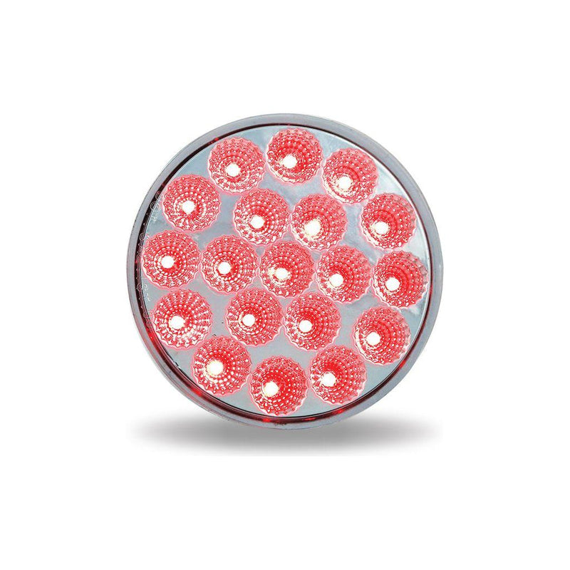 4" Clear Red Stop, Turn & Tail LED (19 Diodes) 4" ROUND Gray