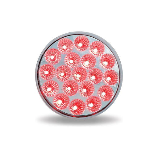 Gray 4" Clear Red Stop, Turn & Tail LED (19 Diodes) 4" ROUND