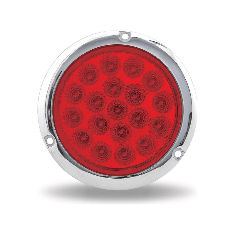 4" Red Stop, Turn & Tail Flangemount LED (19 Diodes) 4" ROUND Brown