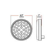 4" Red Stop, Turn & Tail LED (30 Diodes) 4" ROUND Black