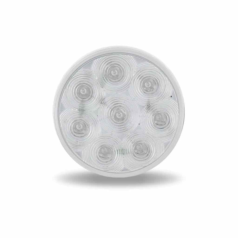 4" Economy ClearRed Stop, Turn & Tail LED (8 Diodes) 4" ROUND Light Gray