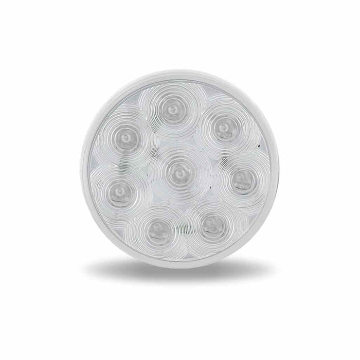 Light Gray 4" Economy ClearRed Stop, Turn & Tail LED (8 Diodes) 4" ROUND