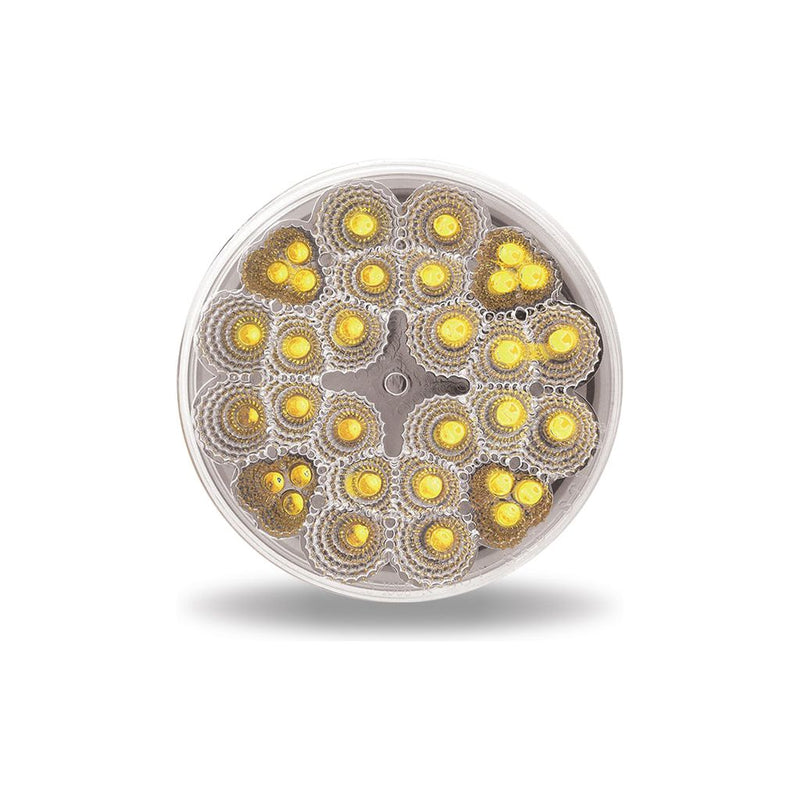 4'' CLEAR AMBER STOP,TURN & TAIL LED (32 DOIDES) 4" ROUND Rosy Brown