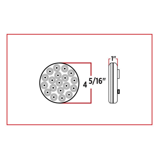 Dark Slate Gray 4" Mirror Amber Stop, Turn & Tail LED (12 Diodes)" 4" ROUND