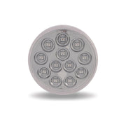 4" Mirror Clear Red Stop, Turn & Tail LED (12 Diodes) 4" ROUND Dark Gray