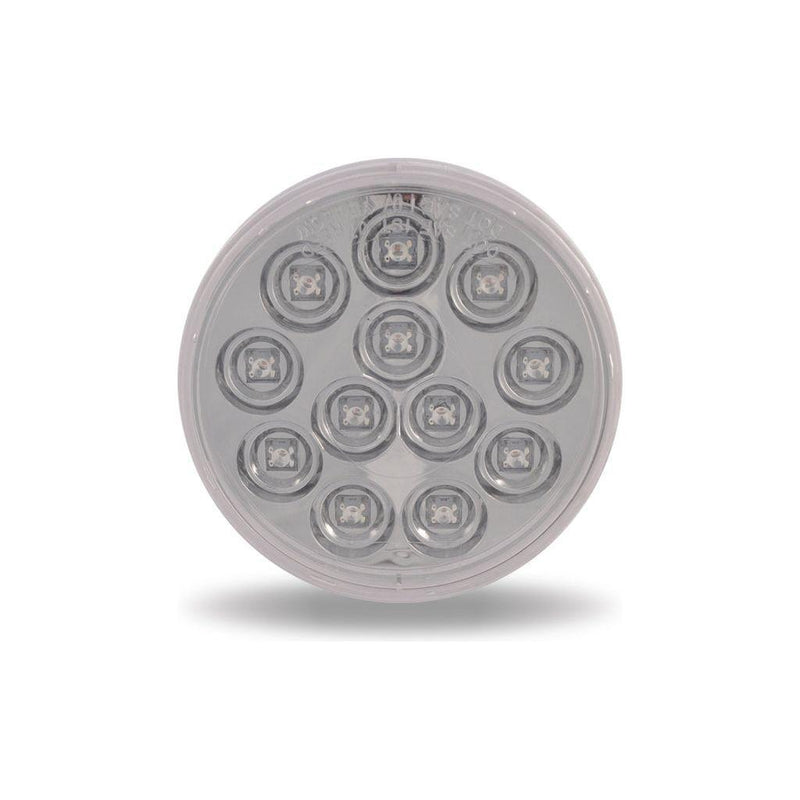 4" Mirror Clear Red Stop, Turn & Tail LED (12 Diodes) 4" ROUND Dark Gray