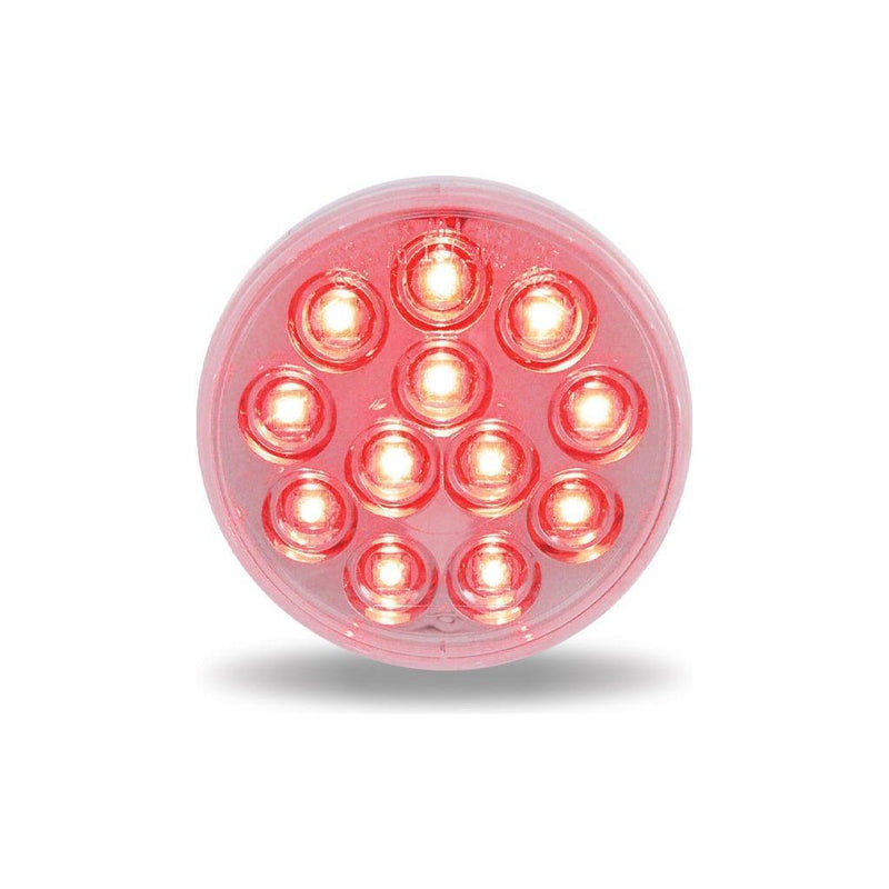 4" Mirror Clear Red Stop, Turn & Tail LED (12 Diodes) 4" ROUND Dark Salmon