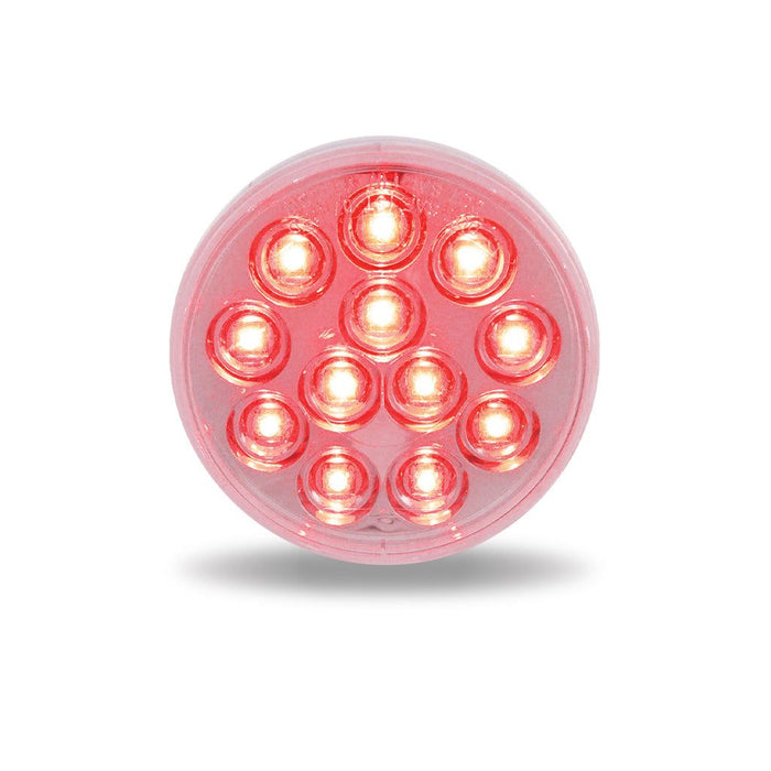 Dark Salmon 4" Mirror Clear Red Stop, Turn & Tail LED (12 Diodes) 4" ROUND
