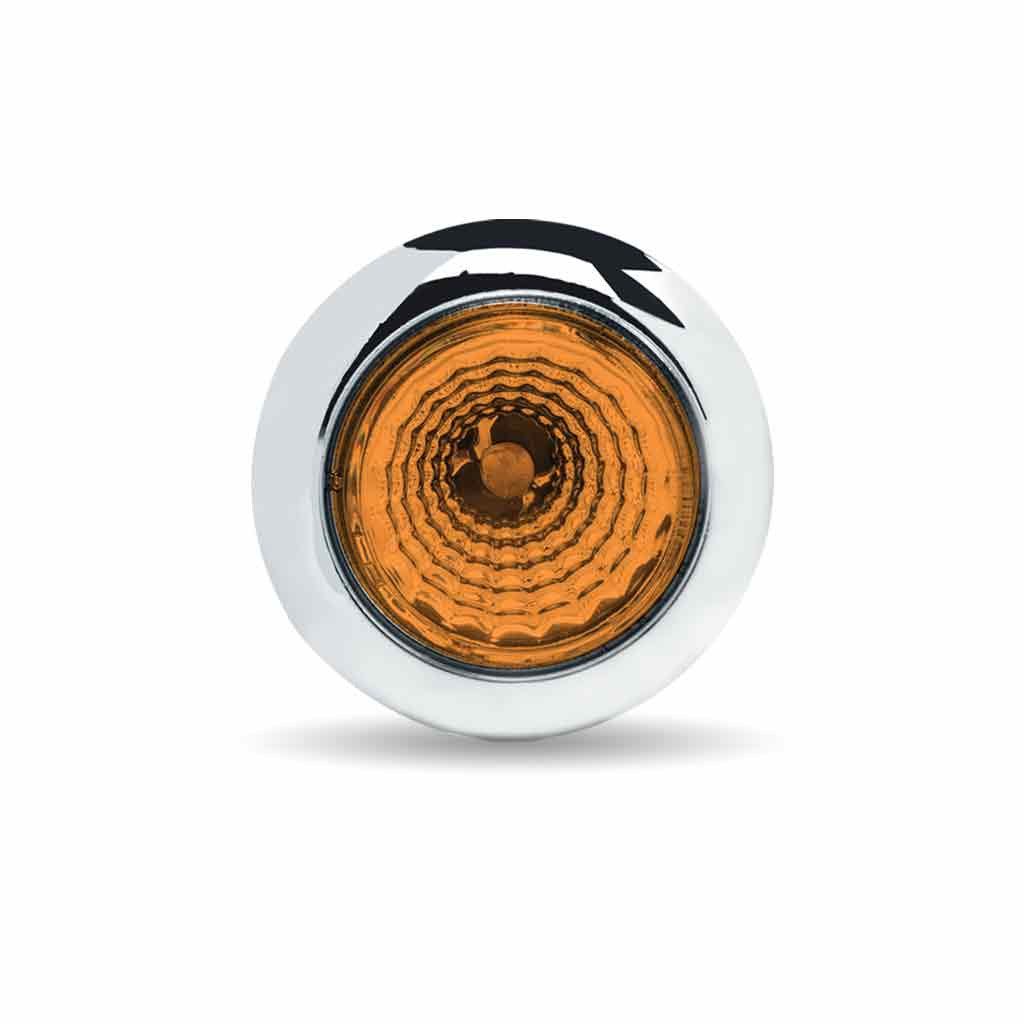 Mini Button Amber Led With Reflector & Silicone Locking Ring (1 Diode 