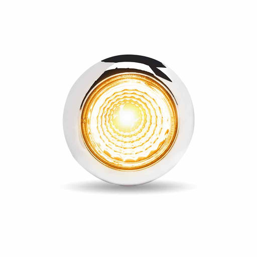 Beige Mini Button Clear Amber LED with Reflector & Silicone Locking Ring (1 Diode) 3/4" Light