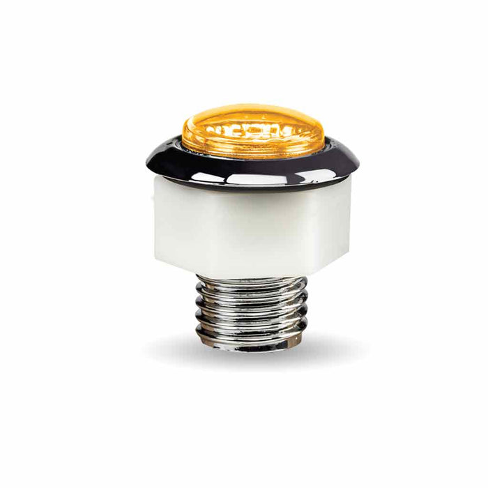 Light Gray Mini Button Clear Amber LED with Reflector & Silicone Locking Ring (1 Diode) MINI BUTTON