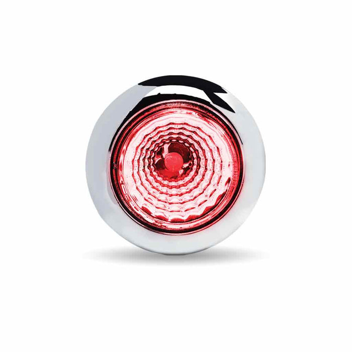 Light Gray Mini Button Clear Red LED with Reflector & Silicone Locking Ring (1 Diode) MINI BUTTON