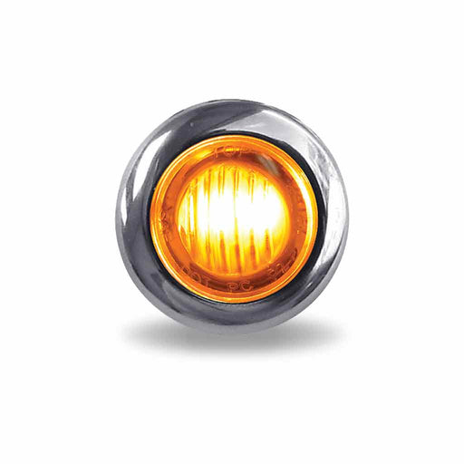 Gray Mini Button Amber LED - 2 Wire 3/4" Light