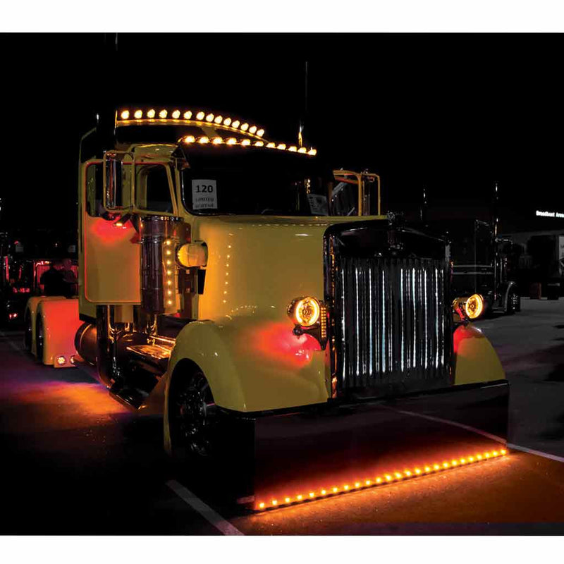 Mini Button Amber LED - 2 Wire 3/4" Light Chocolate