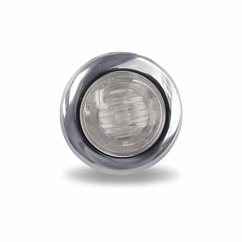 Mini Button Clear Amber LED - 2 Wire 3/4" Light Dark Gray