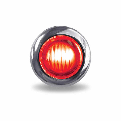 Gray Mini Button Clear Red LED - 2 Wire 3/4" Light