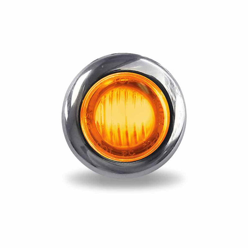 TLED-B3A Mini Button Amber LED - 3 Wire 3/4" Light Goldenrod
