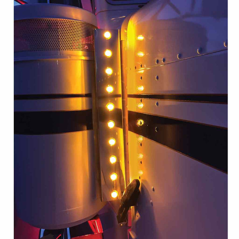 TLED-B3A Mini Button Amber LED - 3 Wire 3/4" Light Dark Slate Gray