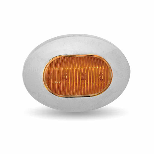 Light Gray Mini Oval Button Amber LED - 3 Wire MINI BUTTON