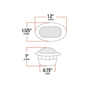 TLED-B4A Mini Oval Button Amber LED - 3 Wire 3/4" Light Antique White