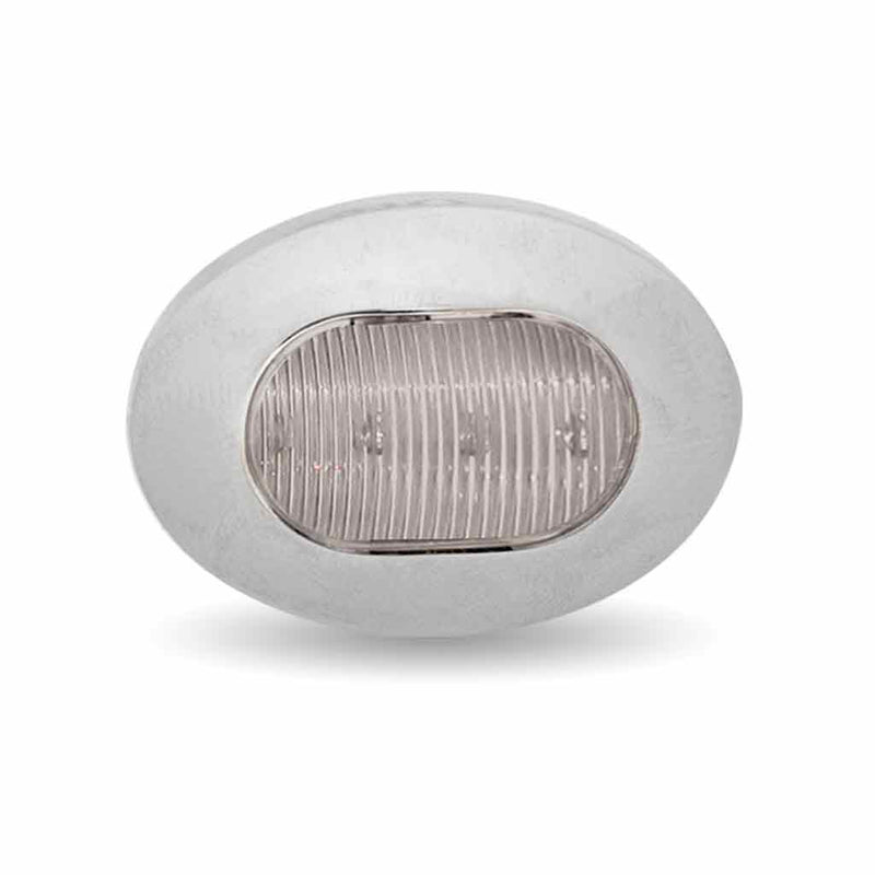 TLED-B4CA Mini Oval Button Clear Amber LED - 3 Wire 3/4" Light Gray