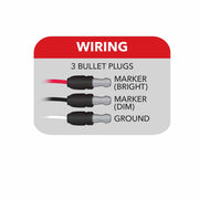 TLED-B4R Mini Oval Button Red LED - 3 Wire 3/4" Light Light Gray