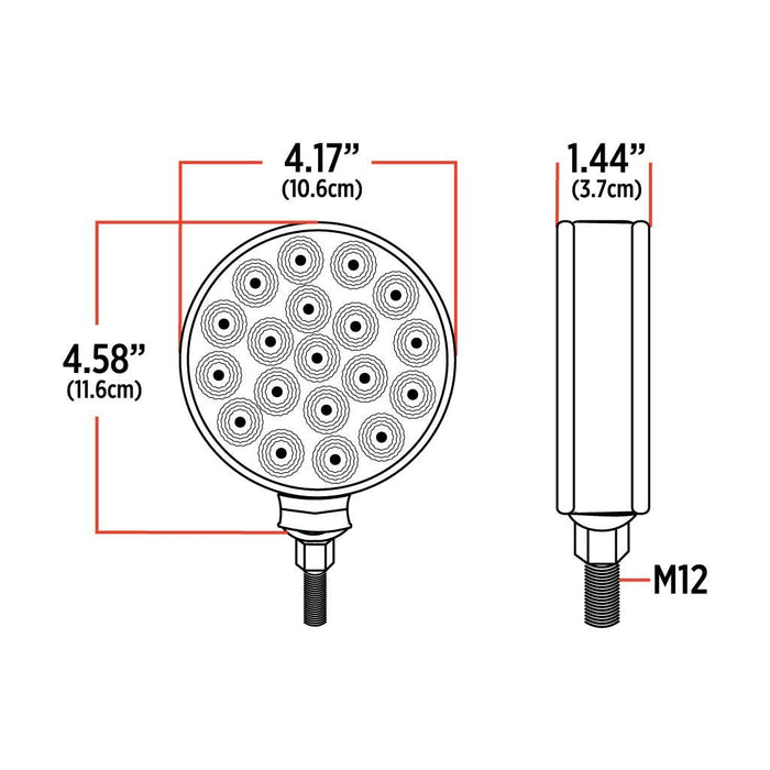 Light Gray Double Faced Combo LED with Reflector (38 Diodes) DOUBLE FACE
