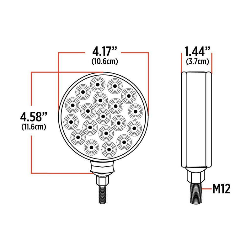 TLED-DFCC3 Double Faced Combo Clear LED with Reflector (38 Diodes) DOUBLE FACE Light Gray