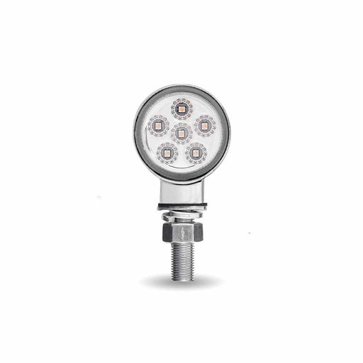 Light Gray TLED-DL1XC    Clear Amber/Red Clearance Marker 1.8″ Mini Double Face Round Reflector LED Light – 12 Diodes DOUBLE FACE