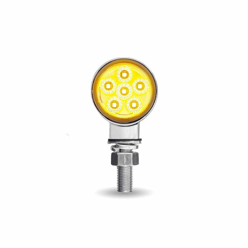 TLED-DL1XC    Clear Amber/Red Clearance Marker 1.8″ Mini Double Face Round Reflector LED Light – 12 Diodes DOUBLE FACE Light Gray