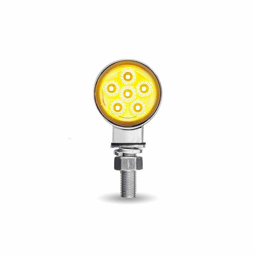 Light Gray TLED-DL1XC    Clear Amber/Red Clearance Marker 1.8″ Mini Double Face Round Reflector LED Light – 12 Diodes DOUBLE FACE