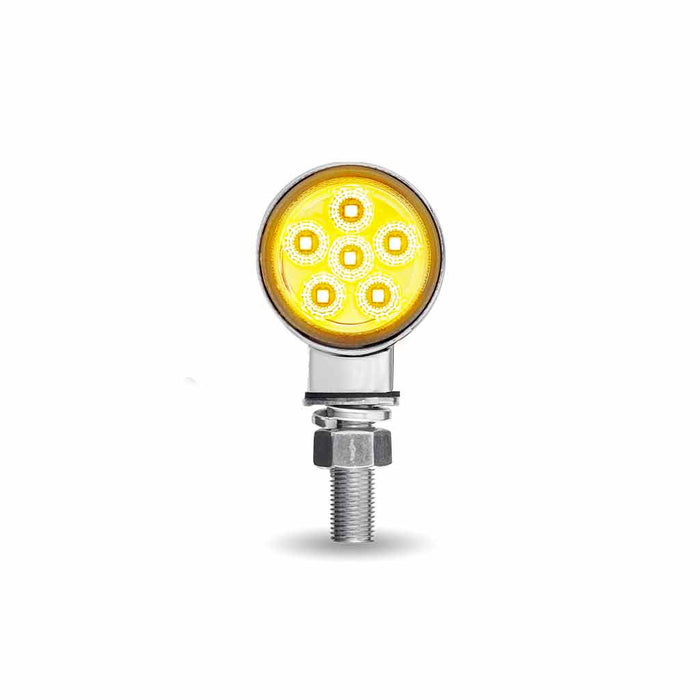 Light Gray TLED-DL1XC    Clear Amber/Red Clearance Marker 1.8″ Mini Double Face Round Reflector LED Light – 12 Diodes DOUBLE FACE