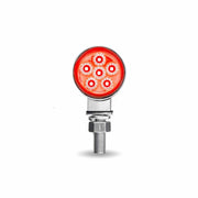 TLED-DL1XC    Clear Amber/Red Clearance Marker 1.8″ Mini Double Face Round Reflector LED Light – 12 Diodes DOUBLE FACE Light Gray