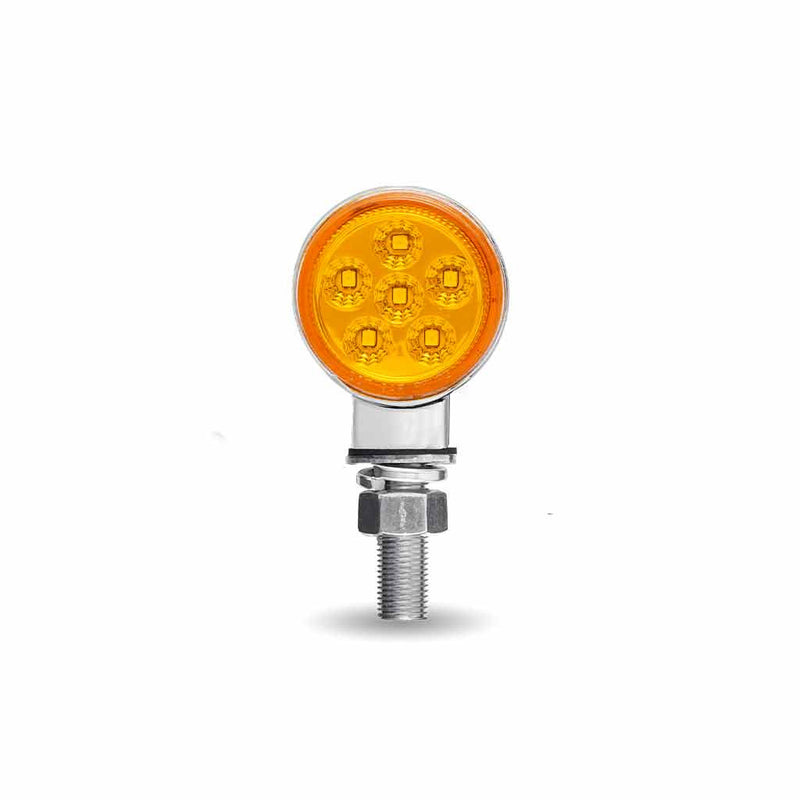 TLED-DL1X  Amber/Red Clearance Marker 1.8″ Mini Double Face Round Reflector LED Light – 12 Diodes DOUBLE FACE Goldenrod