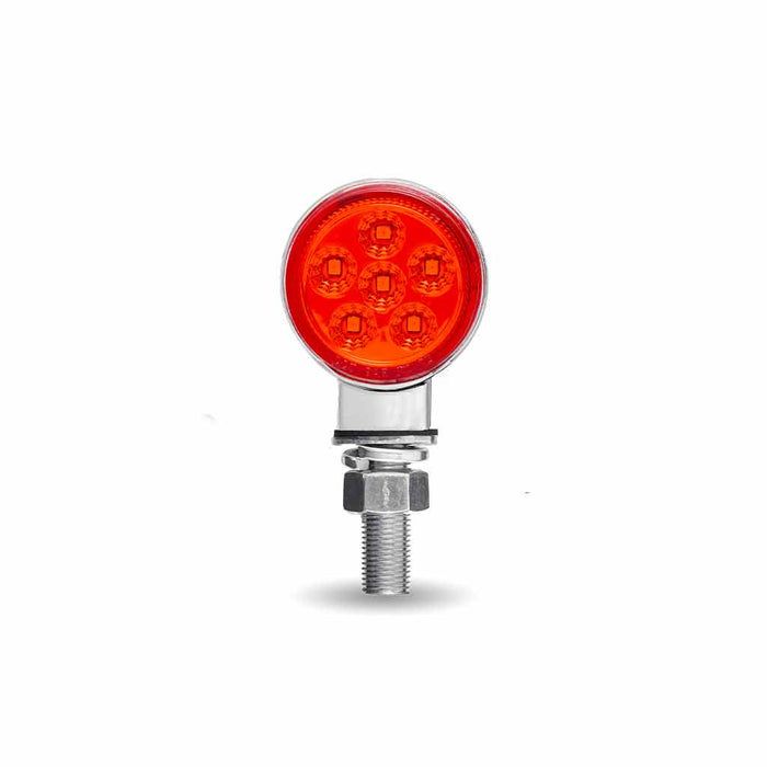Light Gray TLED-DL1X  Amber/Red Clearance Marker 1.8″ Mini Double Face Round Reflector LED Light – 12 Diodes DOUBLE FACE