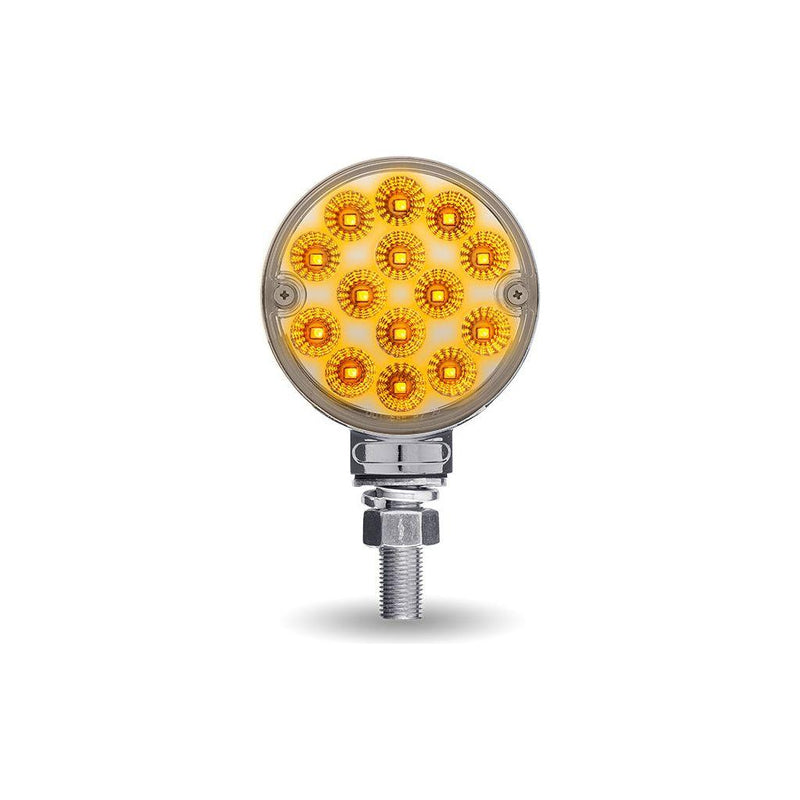 TLED-DL3XC    Clear Amber/Red Turn & Marker 3″ Mini Double Face Round Reflector LED Light – 28 Diodes DOUBLE FACE Goldenrod