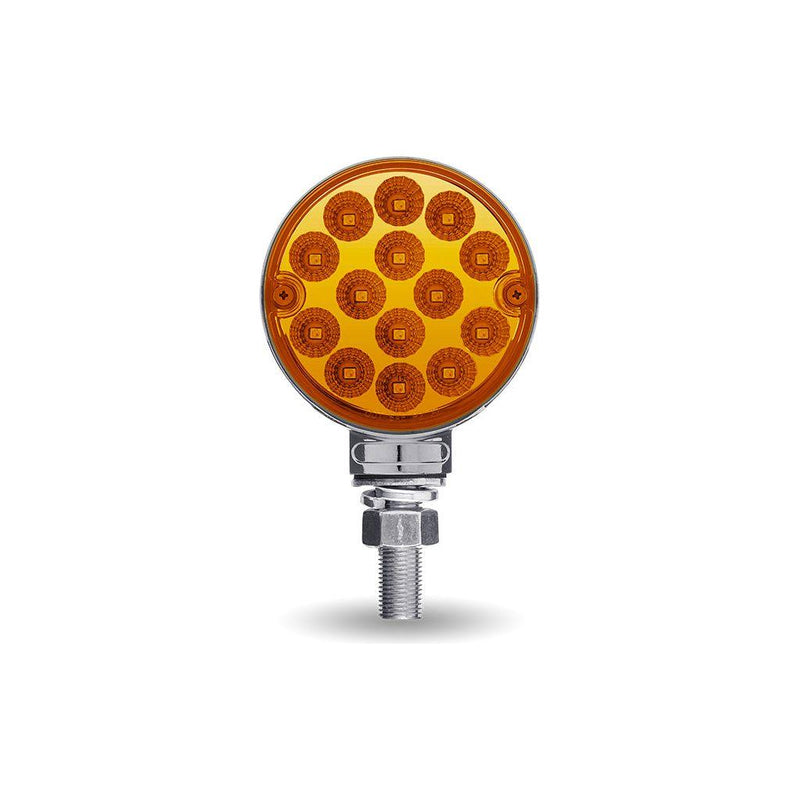 TLED-DL3X    Amber/Red Turn & Marker 3″ Mini Double Face Round Reflector LED Light – 28 Diodes DOUBLE FACE Saddle Brown