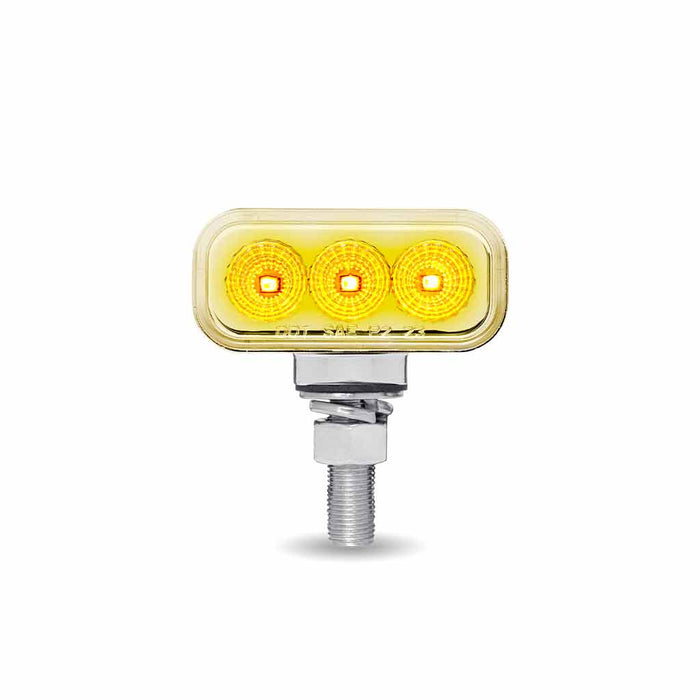 Light Gray Amber/Red Clearance Marker to Blue Auxiliary 1.5″ x 3″ Mini Double Face Rectangular Light with Reflector LEDs – 20 Diodes DOUBLE FACE