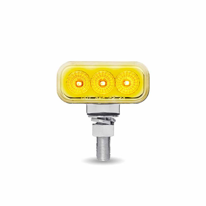 Gold Clear Amber/Red Clearance Marker 1.5″ x 3″ Mini Double Face Rectangular Light with Reflector LEDs – 10 Diodes DOUBLE FACE