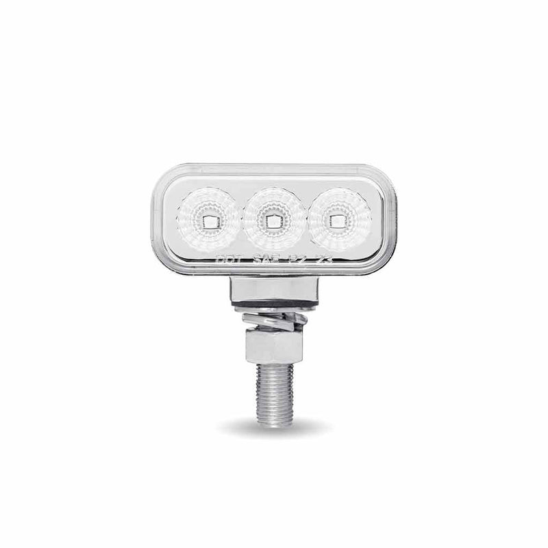 TLED-DR1XC Clear Amber/Red Clearance Marker 1.5″ x 3″ Mini Double Face Rectangular Light with Reflector LEDs – 10 Diodes DOUBLE FACE Light Gray
