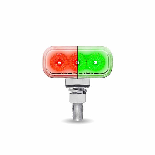 Light Gray Share: Amber/Red Clearance Marker to Green Auxiliary 1.5″ x 3″ Mini Double Face Rectangular Light with Reflector LEDs – 20 Diodes DOUBLE FACE