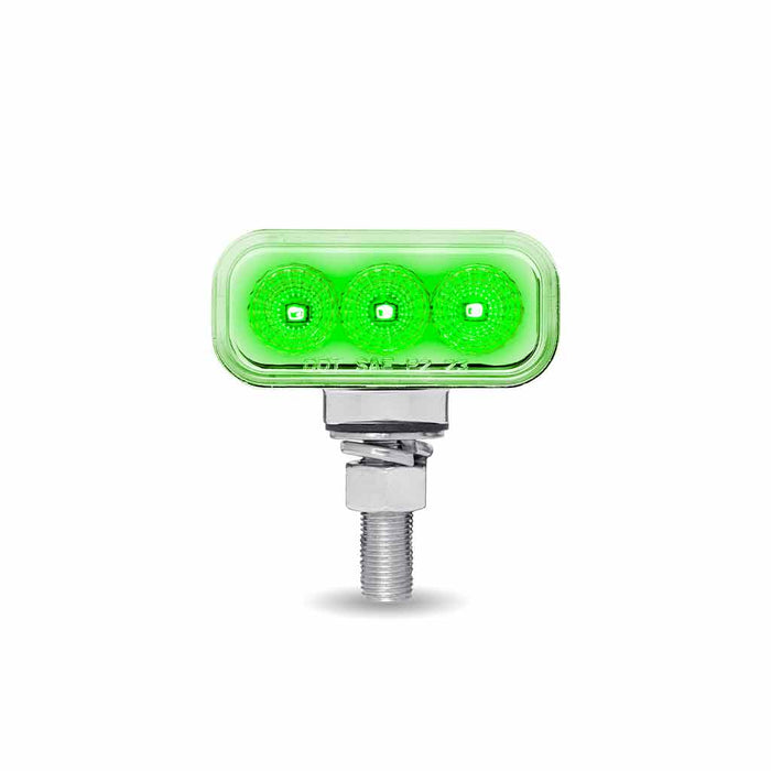 Gray Share: Amber/Red Clearance Marker to Green Auxiliary 1.5″ x 3″ Mini Double Face Rectangular Light with Reflector LEDs – 20 Diodes DOUBLE FACE