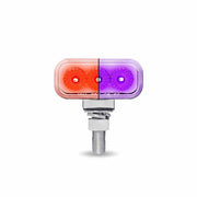 TLED-DRX1P Amber/Red Clearance Marker to Purple Auxiliary 1.5″ x 3″ Mini Double Face Rectangular Light with Reflector LEDs – 20 Diodes DOUBLE FACE Thistle