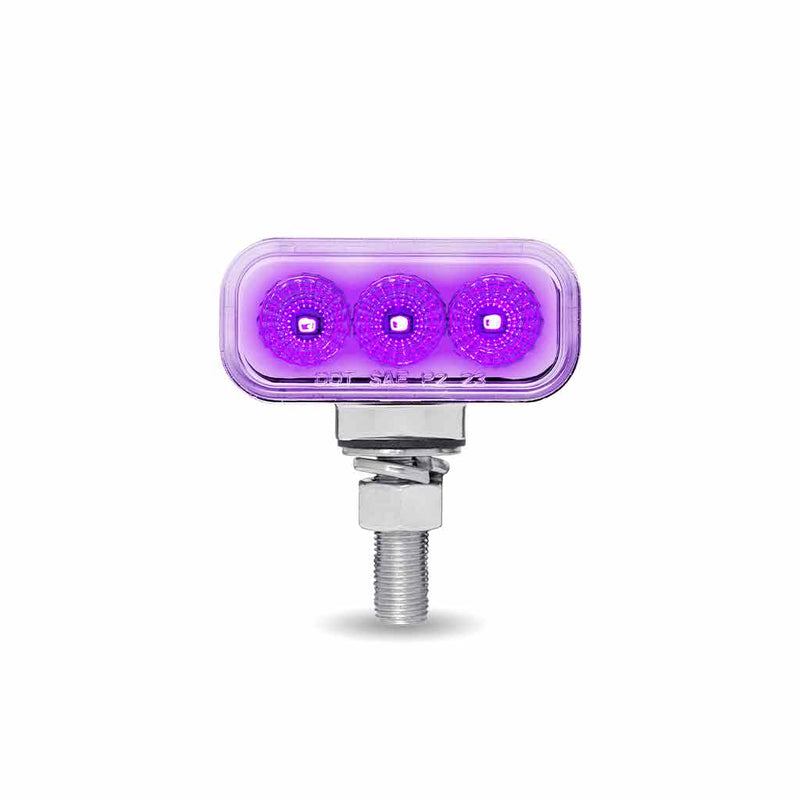 TLED-DRX1P Amber/Red Clearance Marker to Purple Auxiliary 1.5″ x 3″ Mini Double Face Rectangular Light with Reflector LEDs – 20 Diodes DOUBLE FACE Thistle