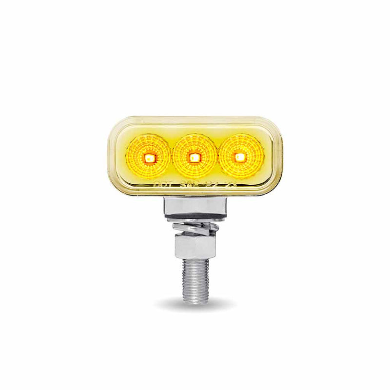 TLED-DRX1P Amber/Red Clearance Marker to Purple Auxiliary 1.5″ x 3″ Mini Double Face Rectangular Light with Reflector LEDs – 20 Diodes DOUBLE FACE Light Gray